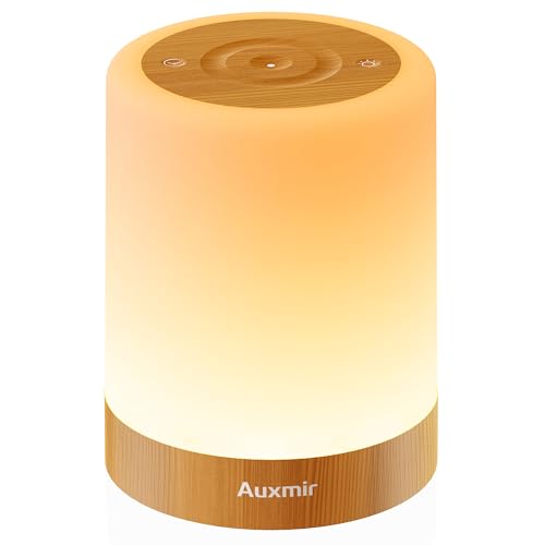 Auxmir Lampada da Comodino LED Touch, Luce Notturna Senza Fili, Colori RGB