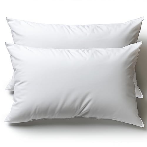 Cuscini Letto Coppia di Guanciali 50×80 per Dormire Imbottitura Standard Antiacaro Anallergico Traspirante Rettangolare per Matrimoniale Singolo con Federa in Microfibra Sfoderabil