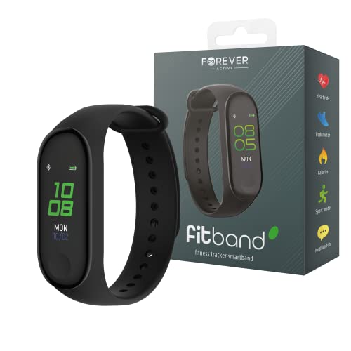FOREVER Fitband – Braccialetto fitness connesso tracker attività e frequenza cardiaca discreta e leggera, lunga durata