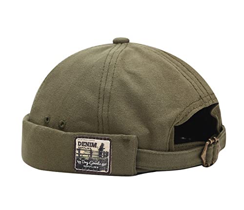 Faringoto Cappelli unisex senza visiera senza visiera Sailor Skullcap Berretti, 100-Verde militare, Etichettalia unica