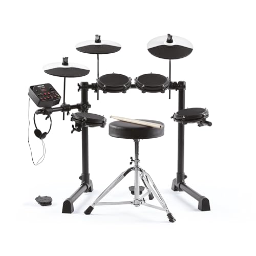 Alesis Debut Kit – Batteria Elettronica per Bambini con 4 pad Elettronici in Mesh, 120 Suoni, Lezioni, Cuffie, Sgabello, Bacchette e Chiave Hardware