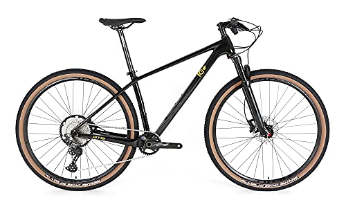 ICE MT10 Mountain Bike Telaio in Fibra di Carbonio, Ruota 29″, Monopiatto, 12 V, Colore: Nero (19″ L)