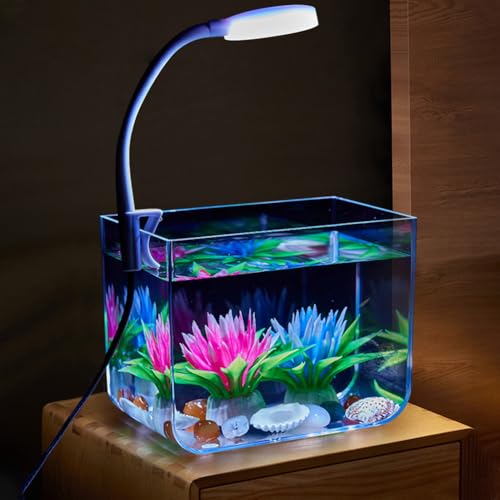 Niwugady Serbatoio per Acquario con Luce a Morsetto