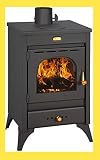 Stufa a legna carbone acciaio Kir 9/12 Kw vetro ceramico piastra cottura