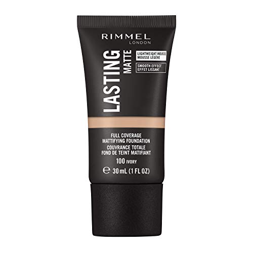 Rimmel London Lasting Matte Fondotinta Opacizzante, 100 Ivory