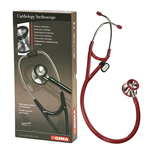 Gima 32551 Stetoscopio duofono “Classic Cardiologico”, Lira Bordeaux