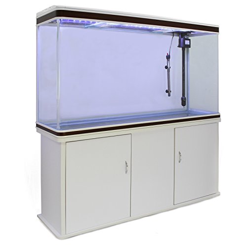 Acquario 300 Litri Acquario con Filtro a Cascata con Mobile Incluso – Armadietto Mobile Bianco