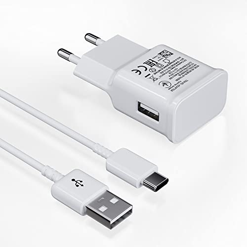 Caricatore USB con cavo di Ricarica USB di Tipo C Compatibile con Samsung Galaxy S8 S8+ S9 Plus S9+ S10 S10 Plus S10e A50 A51 A12 A10e A32 A42 Note 8/9