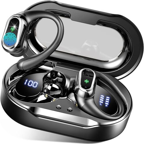 Cuffie Bluetooth Sport, Auricolari Bluetooth 5.4 ENC Riduzione del Rumore Mic, 50 Ore Cuffie Wireless con HiFi Stereo