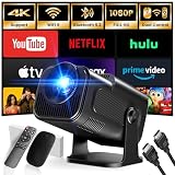 [App integrata] Proiettore 1920 * 1080P 4K Mini Proiettore Portatile 2024 Upgraded Dual Control con Mouse Android TV WiFi 6 BT5